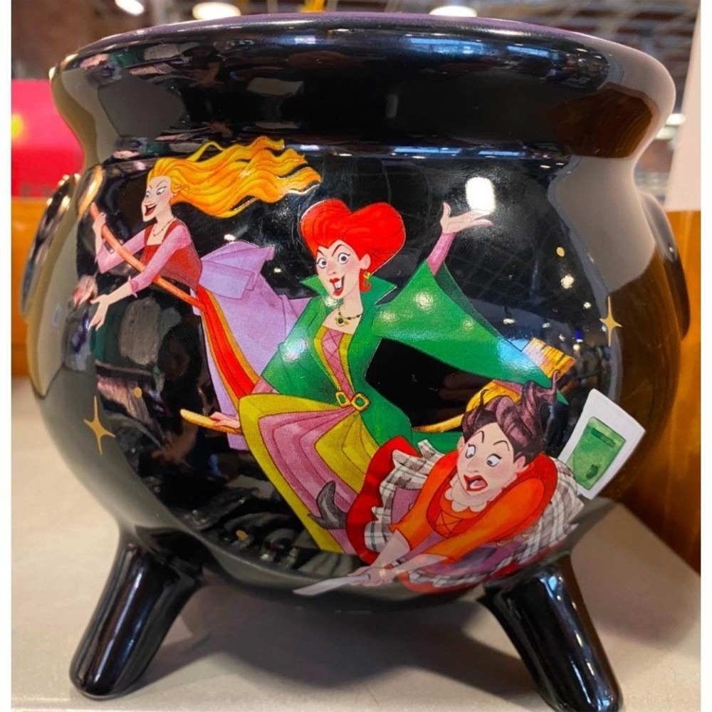 Disney Hocus Pocus Sanderson Sisters Cauldron Bowl Black Stoneware 81oz Hallowee